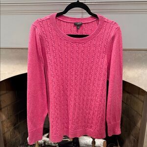 Talbots Women's Vibrant Pink Cable Knit Sweater Size XLp